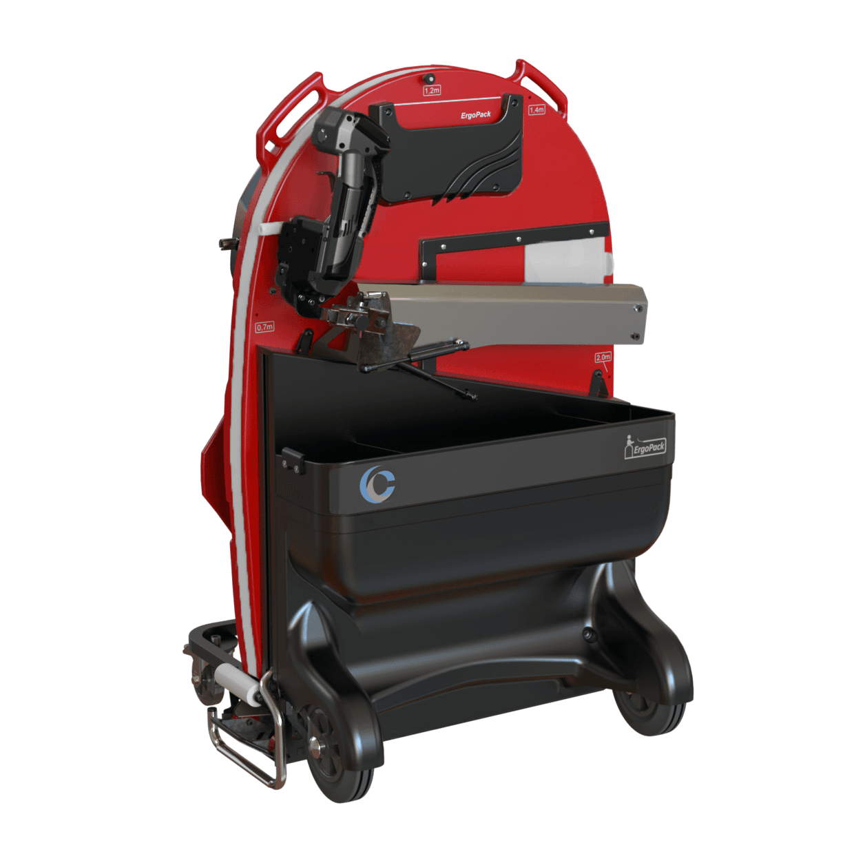 ErgoPack GO portable pallet strapping system for multi-bay warehouse work